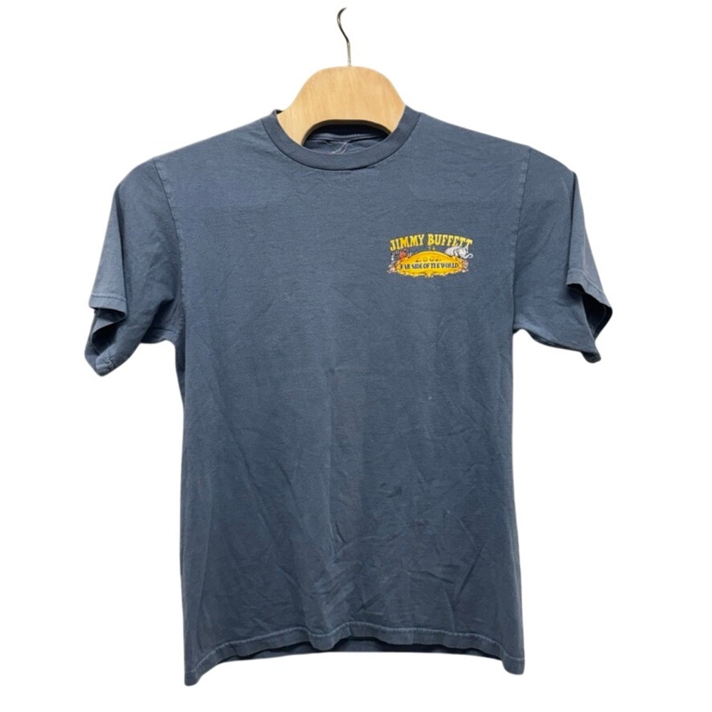 Jimmy Buffett 2002 Far Side of the World Tour T-Shirt Blue Vintage Mens Large